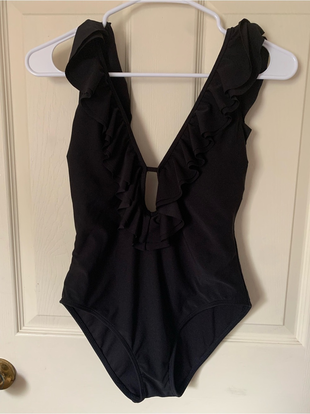 Black Ruffle One-Piece Swimsuit